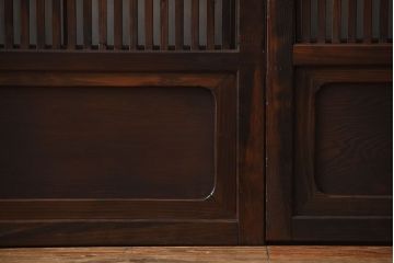 古民具・骨董　裏障子付き!すりガラス入りアンティーク格子戸