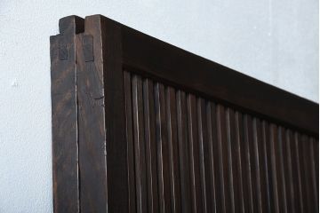 古民具・骨董　裏障子付き!すりガラス入りアンティーク格子戸