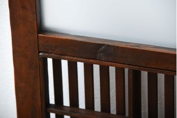 古民具・骨董　裏障子付き!すりガラス入りアンティーク格子戸