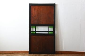 和製アンティーク　色ガラス入り!モダンなガラス帯戸(2)