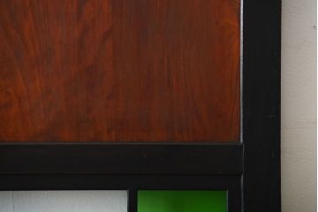 和製アンティーク　色ガラス入り!モダンなガラス帯戸(2)