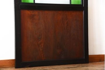 和製アンティーク　色ガラス入り!モダンなガラス帯戸(2)