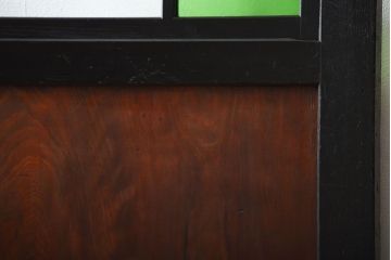 和製アンティーク　色ガラス入り!モダンなガラス帯戸(2)