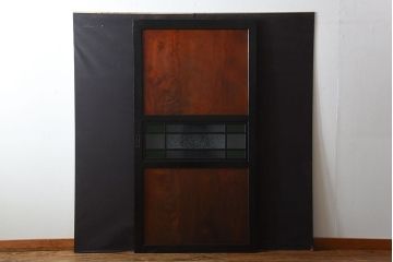 和製アンティーク　色ガラス入り!モダンなガラス帯戸(2)