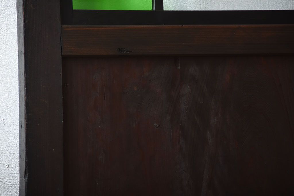 和製アンティーク　色ガラス入り!モダンなガラス帯戸(2)