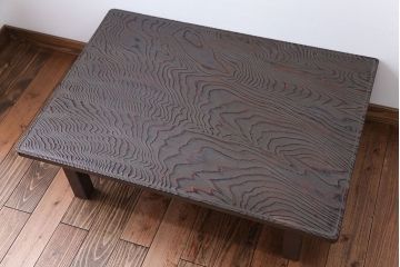 中古　民芸家具　木目の良い高級杉材の座卓(センターテーブル)