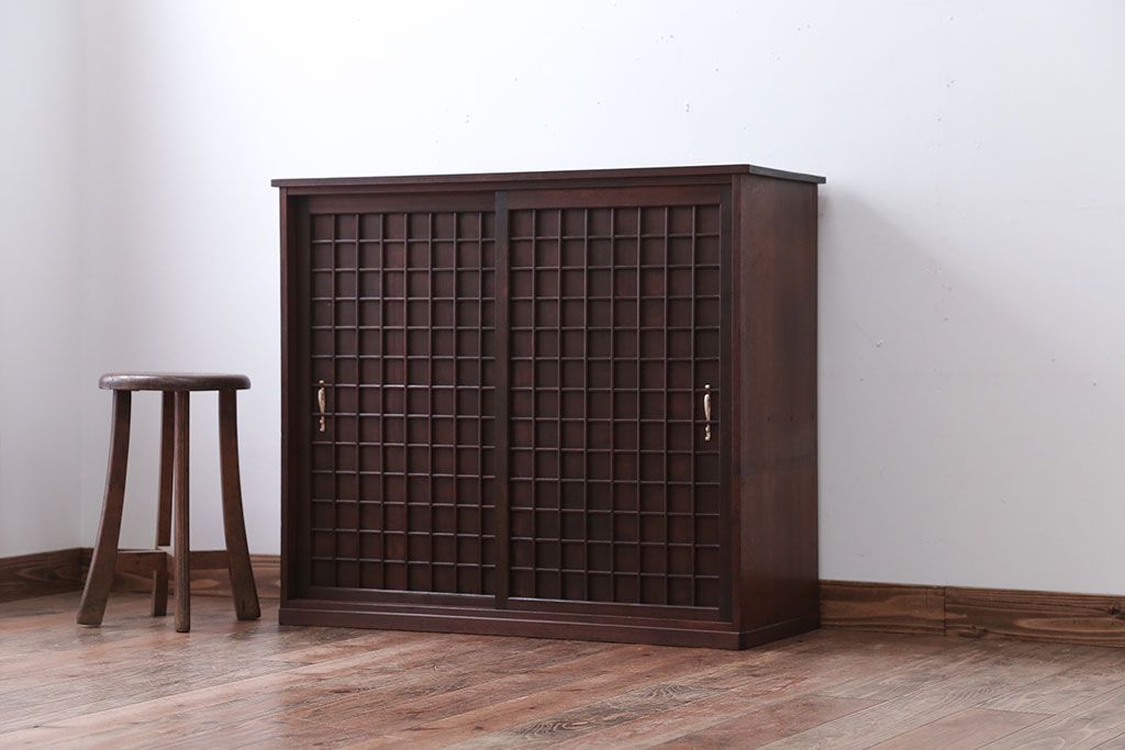 アンティーク家具　和製アンティーク　高級品!上質な格子戸収納戸棚
