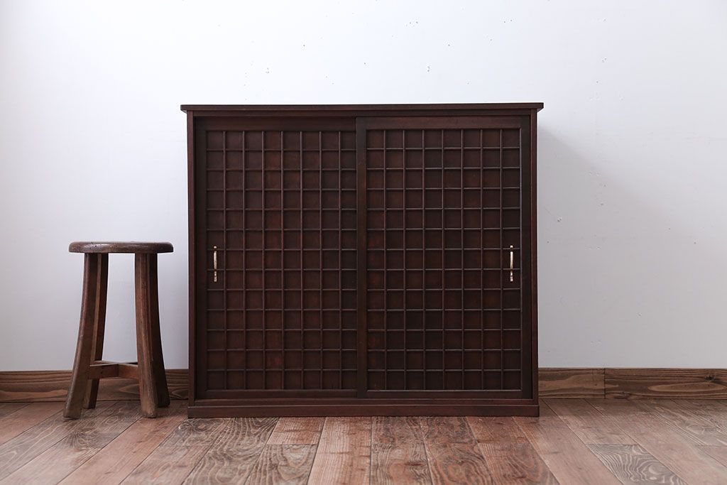 アンティーク家具　和製アンティーク　高級品!上質な格子戸収納戸棚