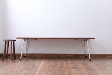 アンティーク家具　アンティーク　ペイント鉄脚の2wayセンターテーブル(座卓・作業台)(1)