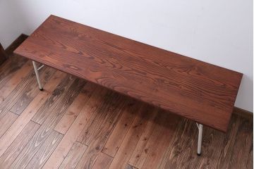 アンティーク家具　アンティーク　ペイント鉄脚の2wayセンターテーブル(座卓・作業台)(1)