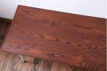 アンティーク家具　アンティーク　ペイント鉄脚の2wayセンターテーブル(座卓・作業台)(1)