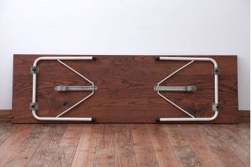 アンティーク家具　アンティーク　ペイント鉄脚の2wayセンターテーブル(座卓・作業台)(1)