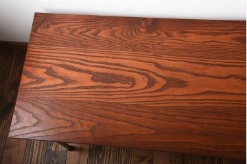 アンティーク家具　アンティーク　くすんだ色味がおしゃれなペイント鉄脚の2wayセンターテーブル(座卓・作業台)(1)