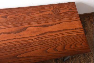 アンティーク家具　アンティーク　くすんだ色味がおしゃれなペイント鉄脚の2wayセンターテーブル(座卓・作業台)(1)