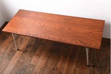 アンティーク家具　アンティーク　ペイント鉄脚の2wayセンターテーブル(座卓・作業台)(2)