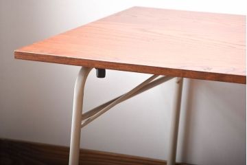アンティーク家具　アンティーク　ペイント鉄脚の2wayセンターテーブル(座卓・作業台)(2)