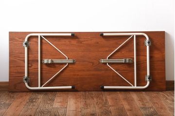 アンティーク家具　アンティーク　ペイント鉄脚の2wayセンターテーブル(座卓・作業台)(2)