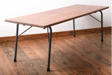 アンティーク家具　アンティーク　落ち着いた色味がシックなペイント鉄脚の2wayセンターテーブル(座卓・作業台)