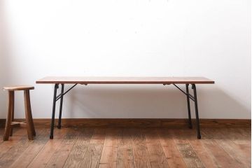 アンティーク家具　アンティーク　シックなペイント鉄脚の2wayセンターテーブル(2)(座卓・作業台)