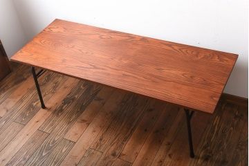 アンティーク家具　アンティーク　シックなペイント鉄脚の2wayセンターテーブル(2)(座卓・作業台)