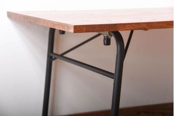 アンティーク家具　アンティーク　シックなペイント鉄脚の2wayセンターテーブル(2)(座卓・作業台)