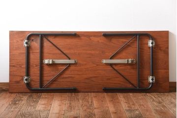 アンティーク家具　アンティーク　シックなペイント鉄脚の2wayセンターテーブル(2)(座卓・作業台)