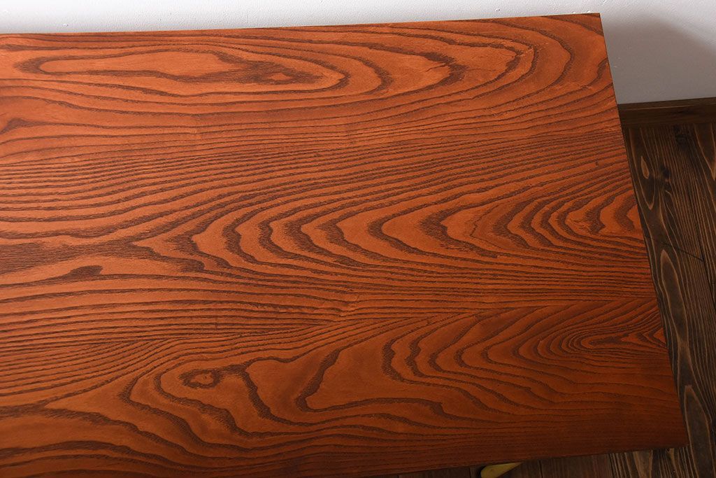 アンティーク家具　アンティーク　くすんだ色味がおしゃれなペイント鉄脚の2wayセンターテーブル(座卓・作業台)(2)