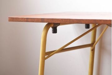 アンティーク家具　アンティーク　くすんだ色味がおしゃれなペイント鉄脚の2wayセンターテーブル(座卓・作業台)(2)