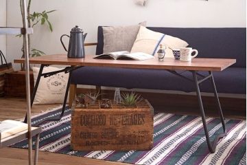 アンティーク家具　アンティーク　個性的な鉄脚がモダンなセンターテーブル(座卓・作業台)