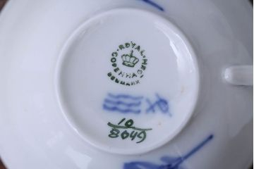 アンティーク雑貨　ロイヤルコペンハーゲン　ブルーフラワーブレイデッド・カップ&ソーサー6客セット
