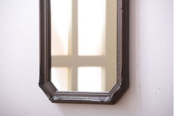 アンティーク雑貨　イギリスアンティーク　カットグラスがおしゃれなウォールミラー(壁掛け鏡)