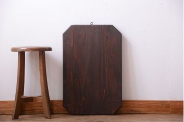 アンティーク雑貨　イギリスアンティーク　カットグラスがおしゃれなウォールミラー(壁掛け鏡)