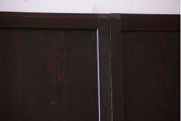 アンティーク　色ガラス入り!モダンなガラス帯戸4枚セット