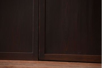 アンティーク　色ガラス入り!モダンなガラス帯戸4枚セット