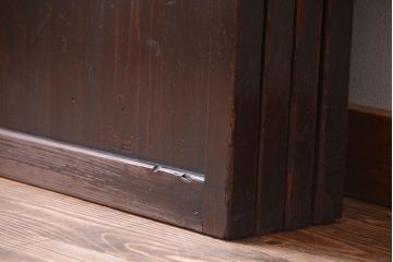 アンティーク　色ガラス入り!モダンなガラス帯戸4枚セット