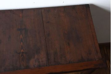 アンティーク家具　和製アンティーク　モールガラス引き戸の古い木製収納棚