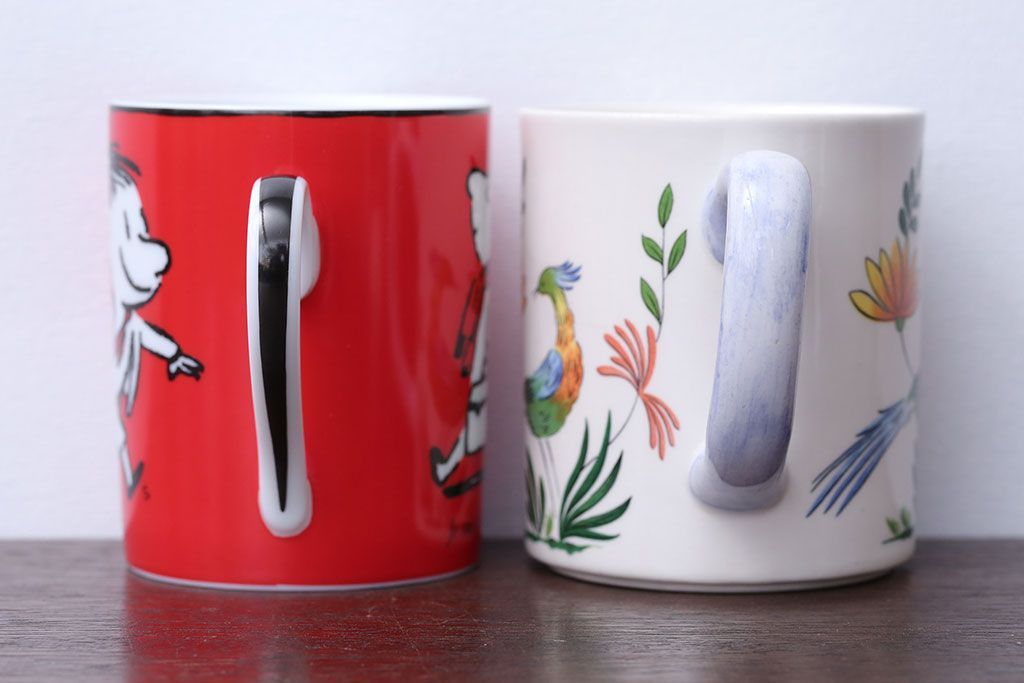 アンティーク雑貨　BERNARDAUD(ベルナルド)・LE PETIT NICOLAS(プチ・ニコラ)　Gian(ジアン)・Oiseaux de paradeis(オアゾ・ドゥ・パラディ)　マグカップ2つセット
