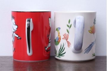 アンティーク雑貨　BERNARDAUD(ベルナルド)・LE PETIT NICOLAS(プチ・ニコラ)　Gian(ジアン)・Oiseaux de paradeis(オアゾ・ドゥ・パラディ)　マグカップ2つセット