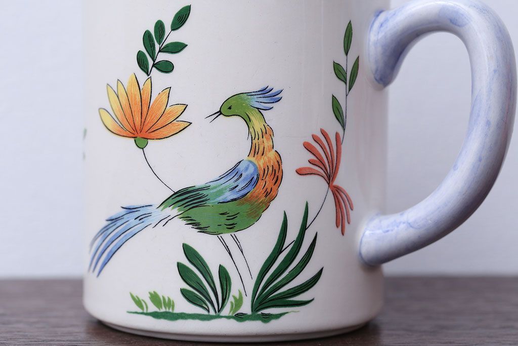 アンティーク雑貨　BERNARDAUD(ベルナルド)・LE PETIT NICOLAS(プチ・ニコラ)　Gian(ジアン)・Oiseaux de paradeis(オアゾ・ドゥ・パラディ)　マグカップ2つセット