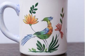 アンティーク雑貨　BERNARDAUD(ベルナルド)・LE PETIT NICOLAS(プチ・ニコラ)　Gian(ジアン)・Oiseaux de paradeis(オアゾ・ドゥ・パラディ)　マグカップ2つセット