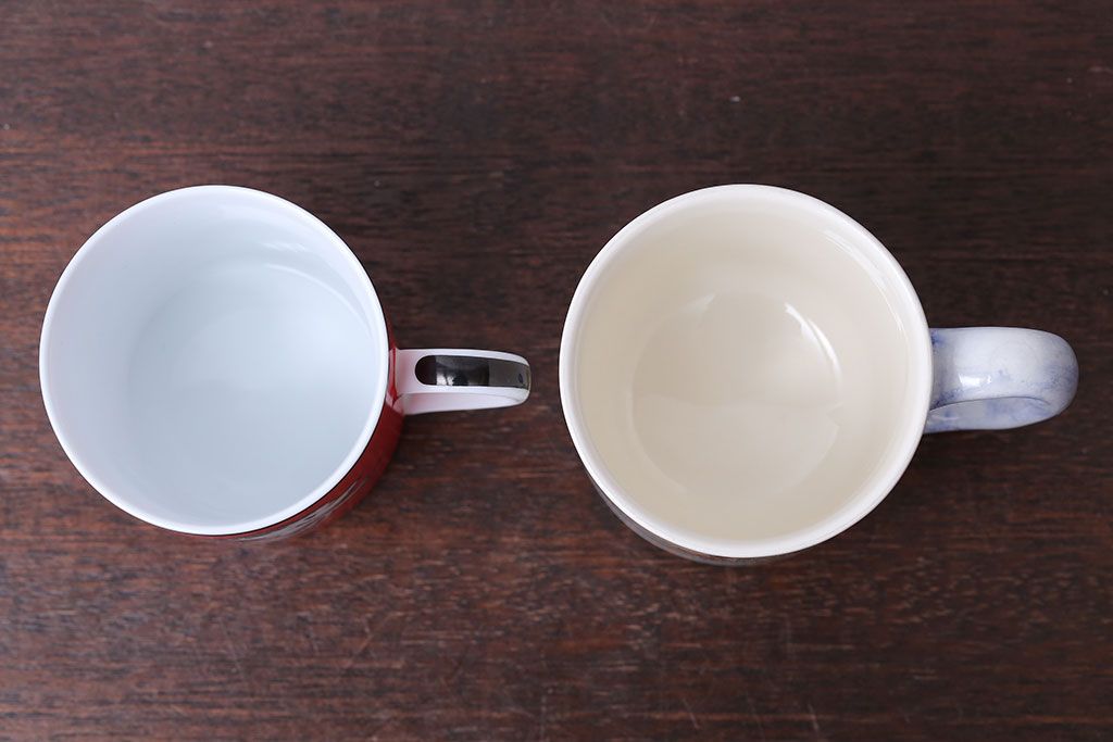 アンティーク雑貨　BERNARDAUD(ベルナルド)・LE PETIT NICOLAS(プチ・ニコラ)　Gian(ジアン)・Oiseaux de paradeis(オアゾ・ドゥ・パラディ)　マグカップ2つセット