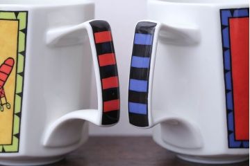 アンティーク雑貨　Rosenthal(ローゼンタール)スタジオライン・ラブストーリーシリーズ　飛行機　カップル　マグカップ2つセット