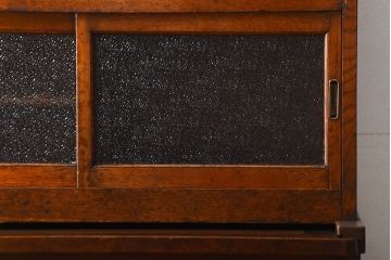 レトロ家具　昭和レトロ　作業台付き!古いナラ材のアンティークカップボード(食器棚)