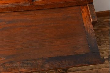 レトロ家具　昭和レトロ　作業台付き!古いナラ材のアンティークカップボード(食器棚)