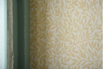 アンティーク家具　アンティーク　爽やかなペイントの縦長ガラスケース(ケビント)