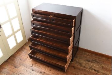 中古　松本民芸家具　D-34型　高山式整理タンス(定価318000円)