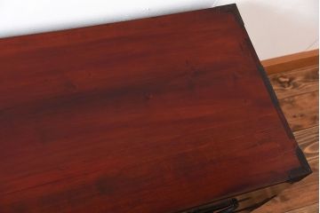 アンティーク家具　古民具・骨董　前面栗材!大きな丸金具付き重ね箪笥