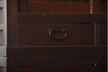 アンティーク家具　古民具・骨董　古い木製のアンティーク美濃帳場箪笥