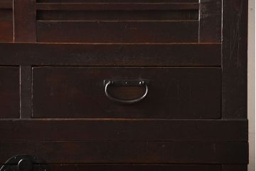 アンティーク家具　古民具・骨董　古い木製のアンティーク美濃帳場箪笥