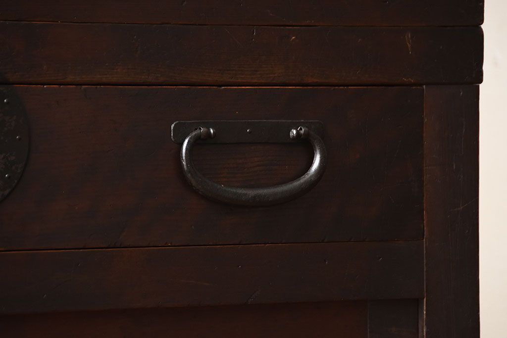 アンティーク家具　古民具・骨董　古い木製のアンティーク美濃帳場箪笥